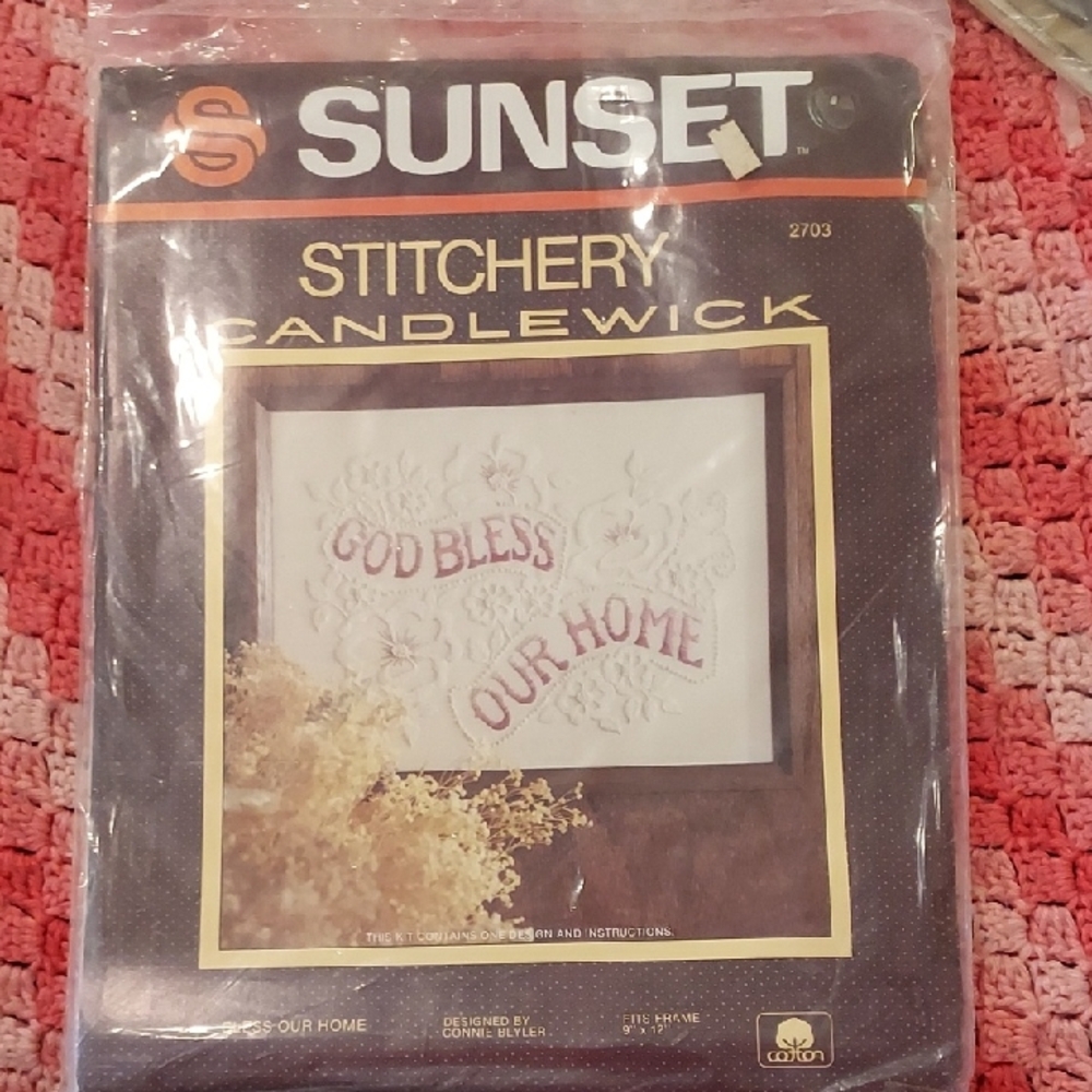 Sunset Stitchery Candlewick Kit - God Bless Our Home